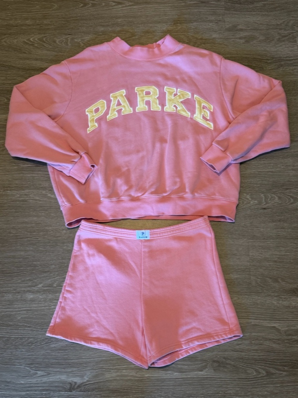 Parke Conch + Peel Varsity Mock Neck Size L/XL and Terry Shorts Size XL